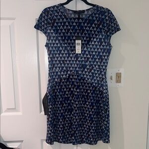 BCBGMaxazria Chelsey dress Blue Geometric Pattern Dress color dkinkcombo vintage